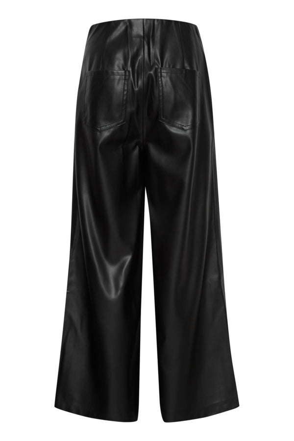 Lovita Faux Leather Trousers (Black)