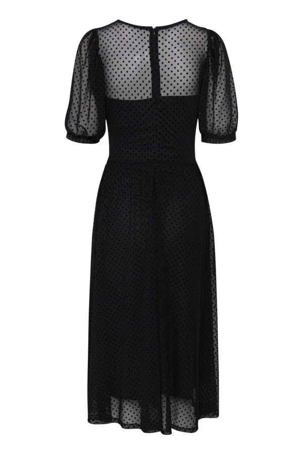 Spottie Midi Dress (Black)