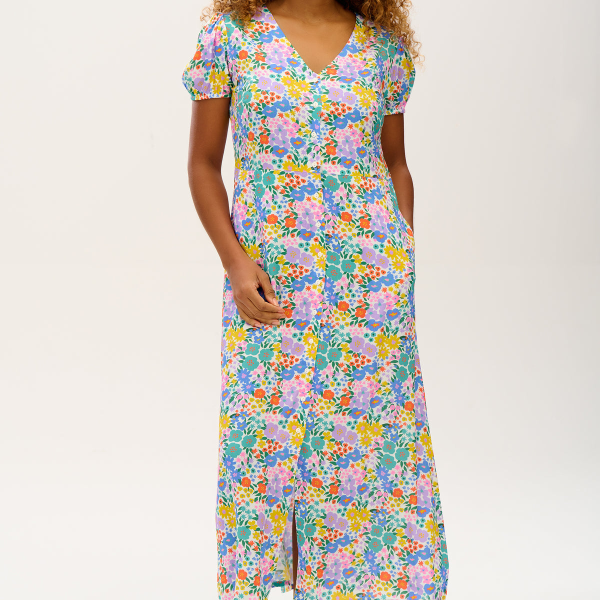 irene maxi dress Irene V-Neck Maxi Dress - Multi, Busy Floral | Love Cherish