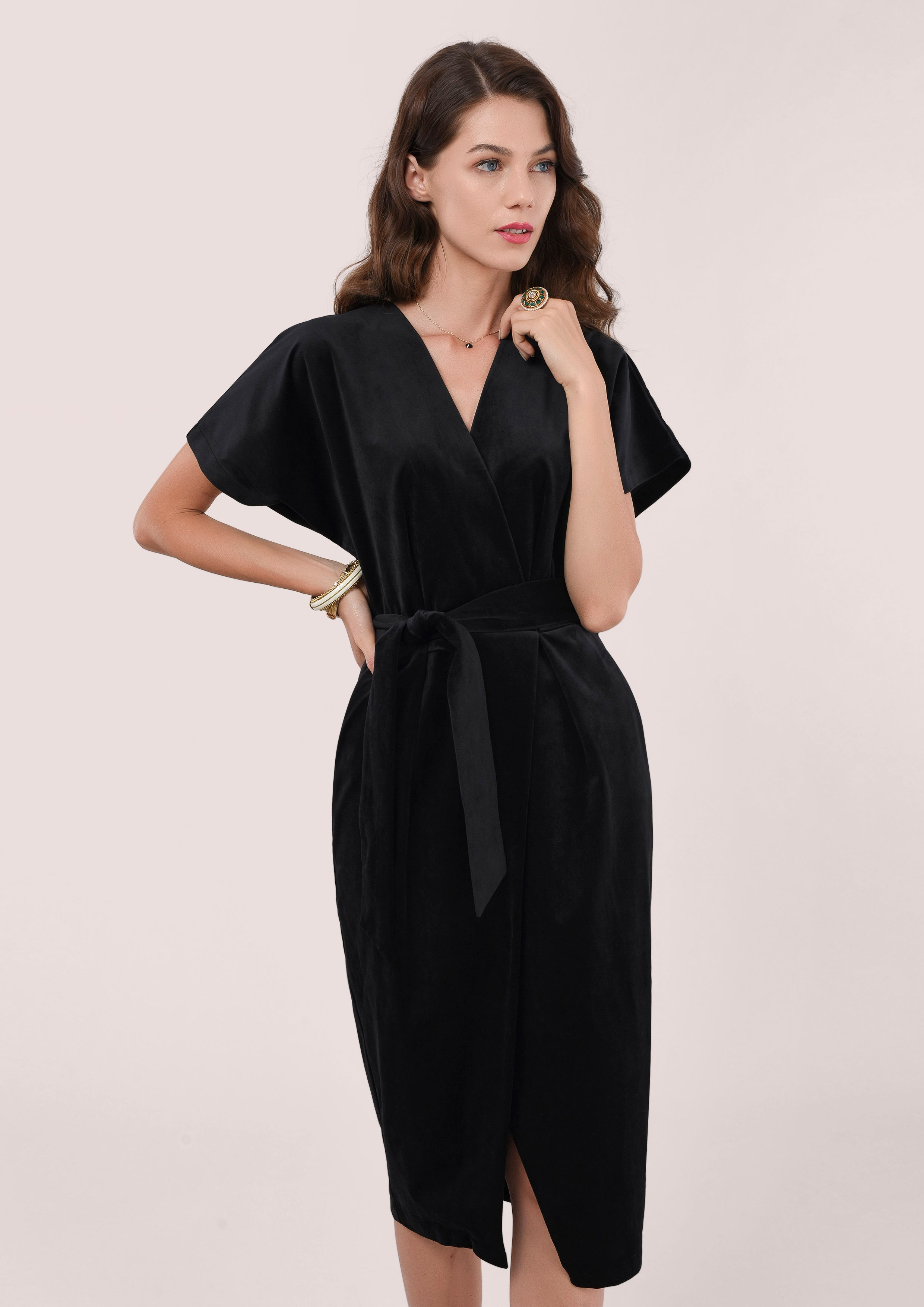 closet black velvet dress