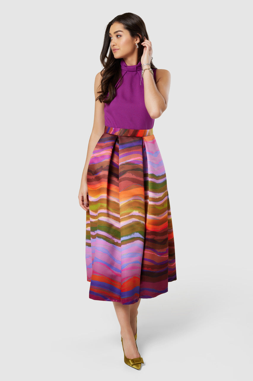 Megan Full Skirt Dress (Purple)