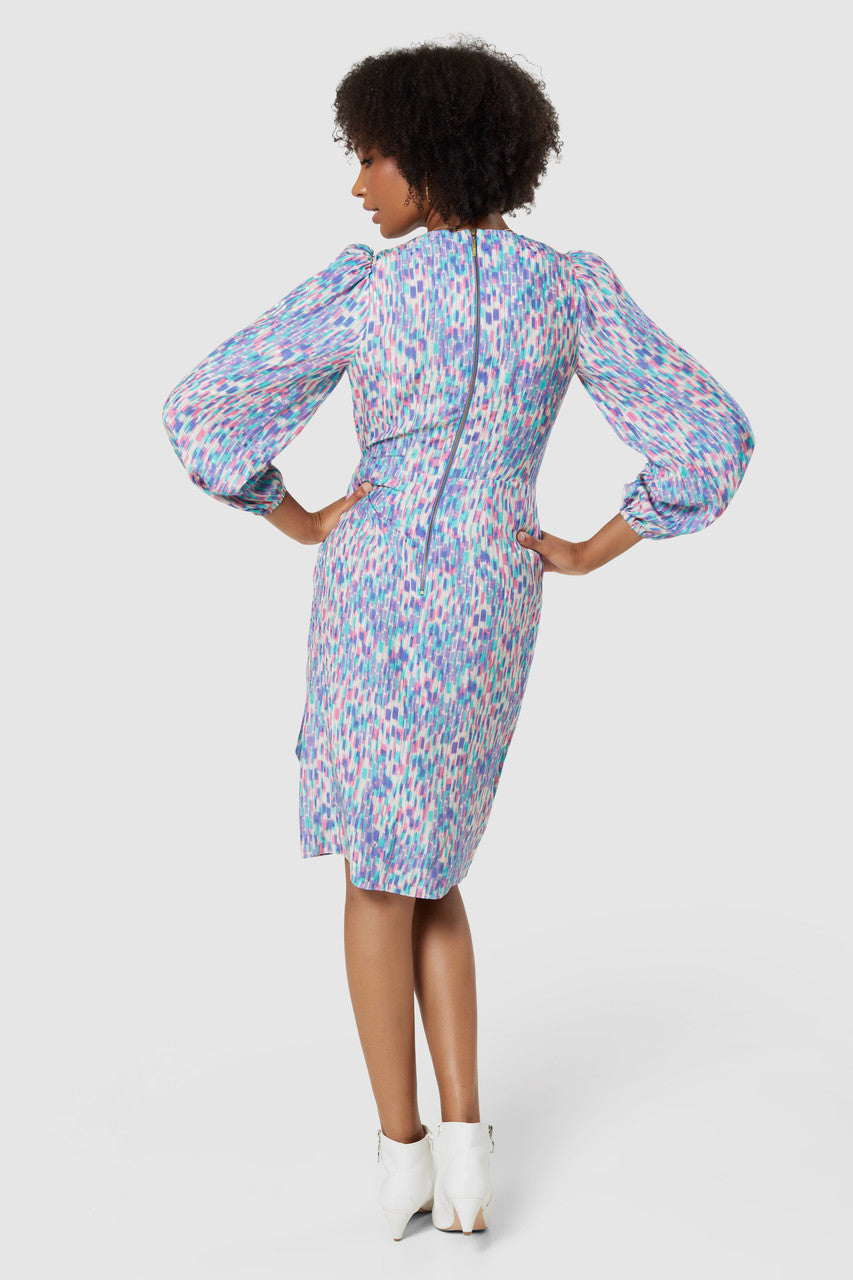 Michaela Print Wrap Dress (Lilac)