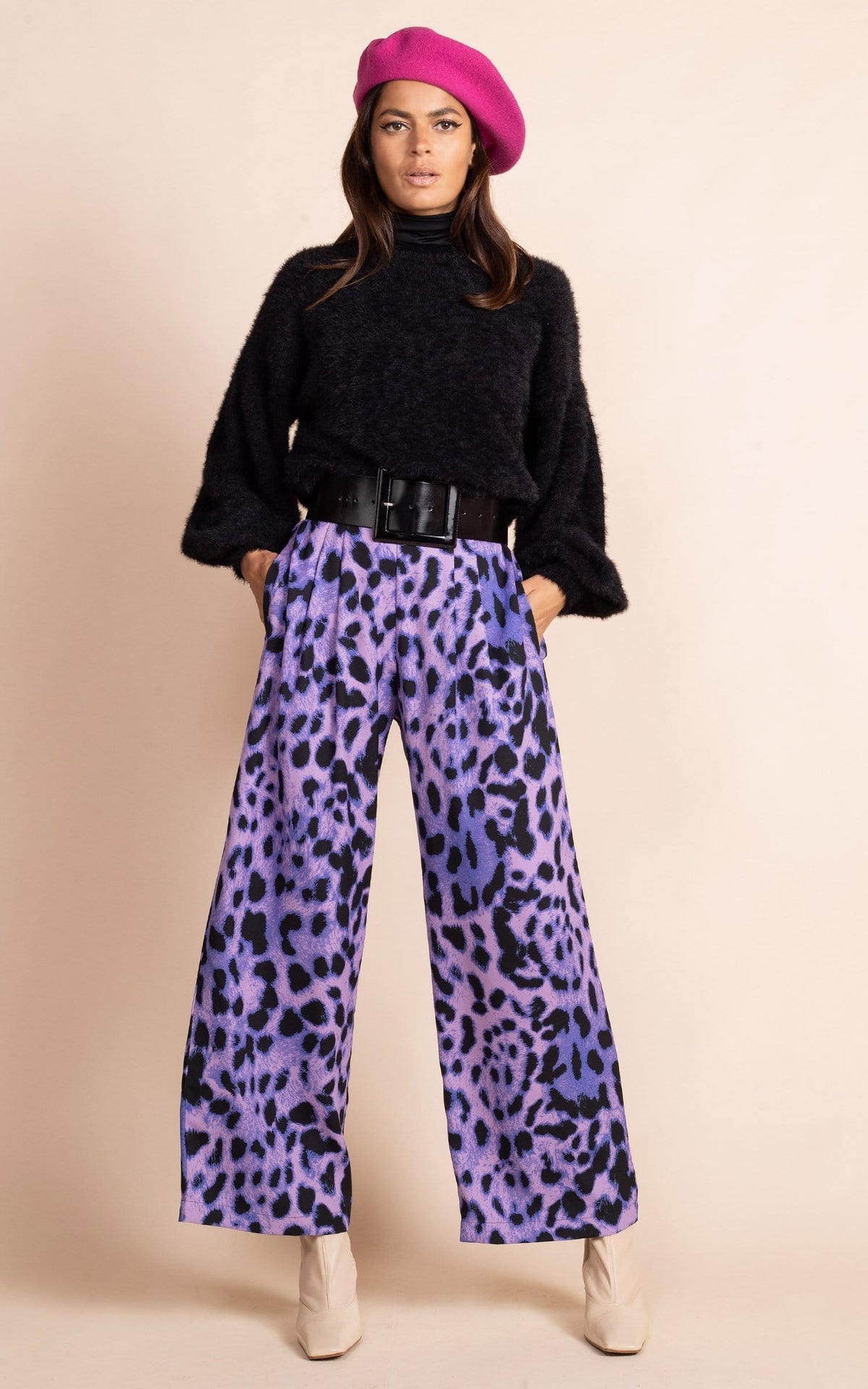 Joey Palazzo Trousers | Dancing Leopard (Lilac Leopard)