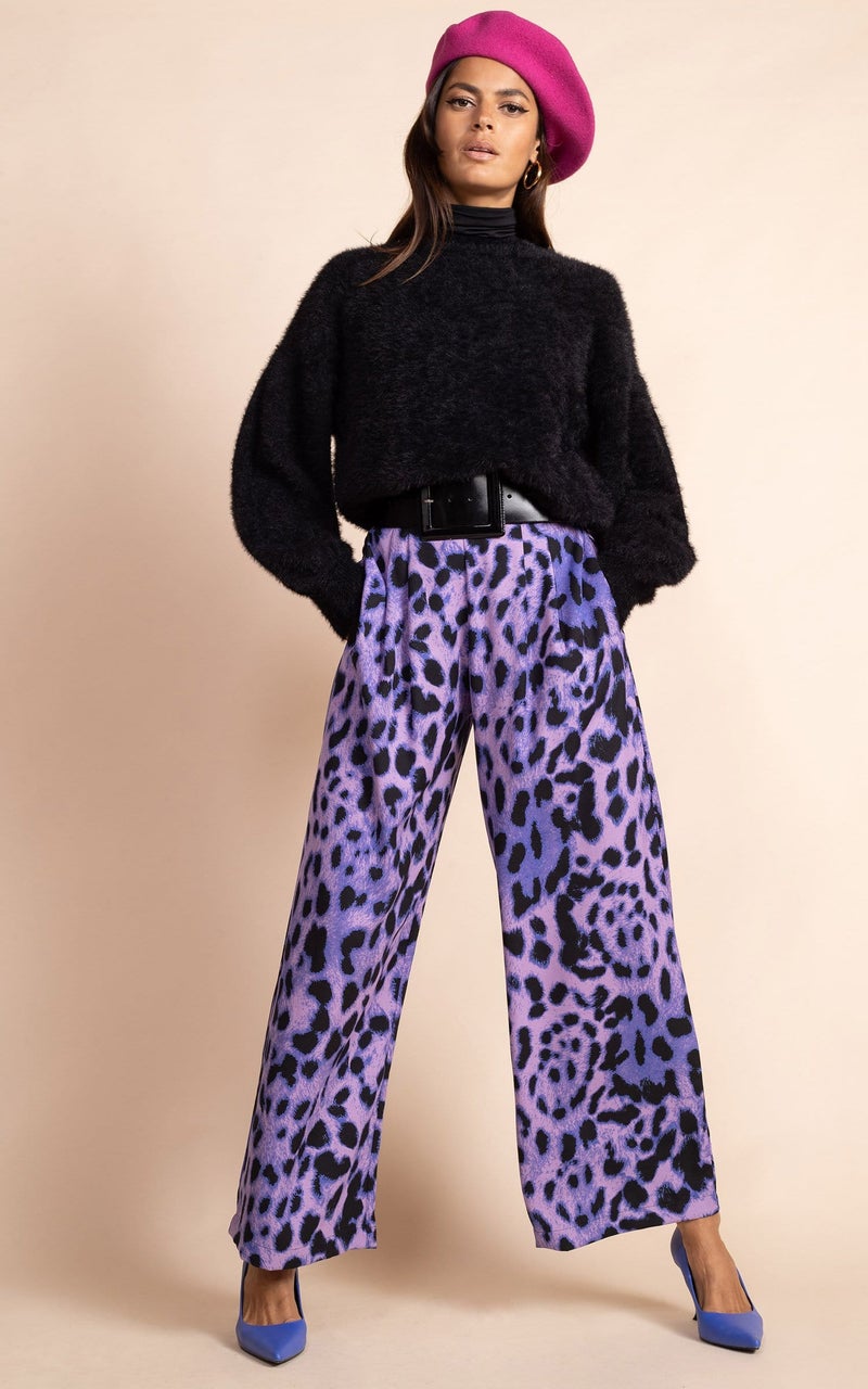 Joey Palazzo Trousers | Dancing Leopard (Lilac Leopard)