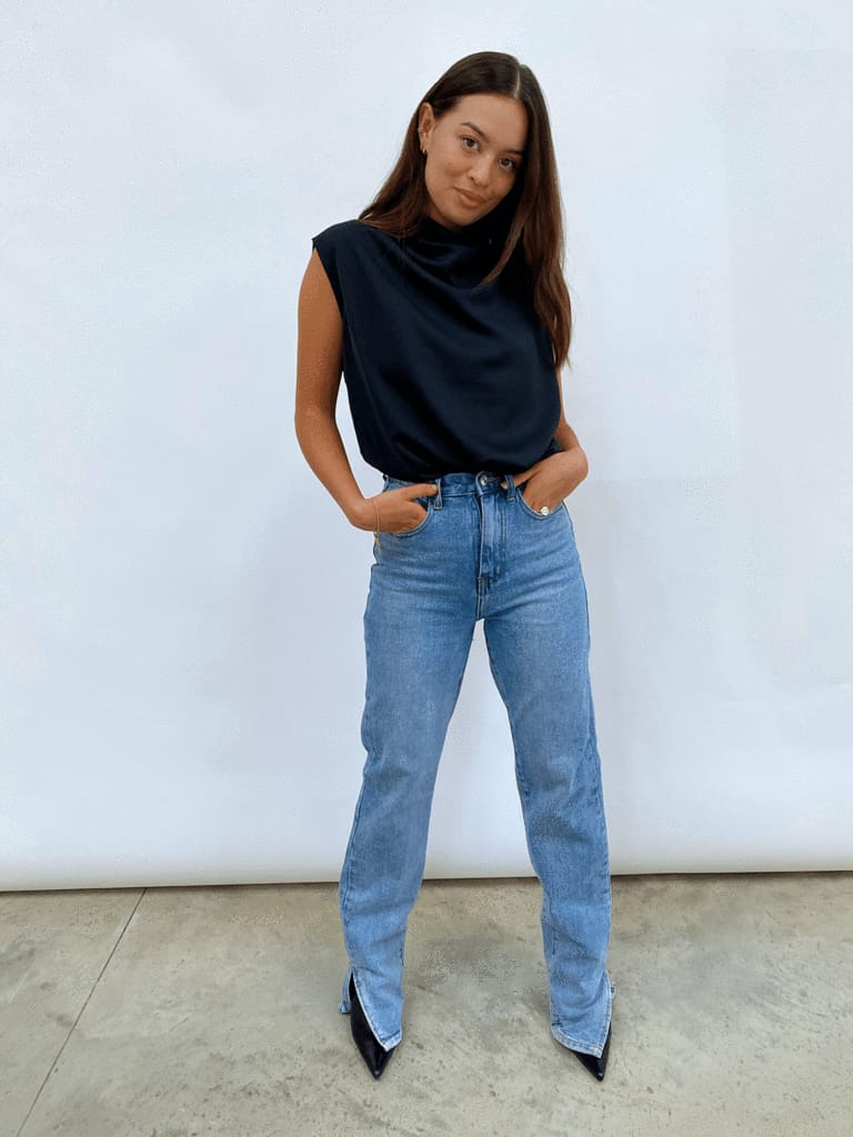 Pretty Lavish Funnel Neck Top