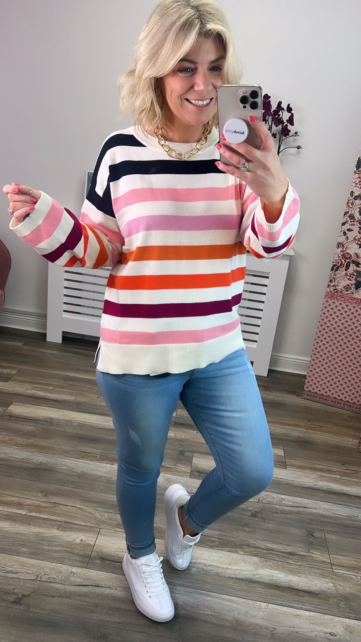 MOANA RELAXED JUMPER (SUNSET STRIPES)