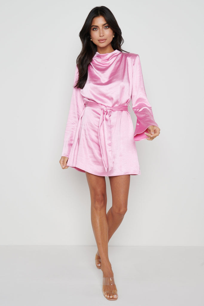 Jayda Cowl Neck Dress (Pink)