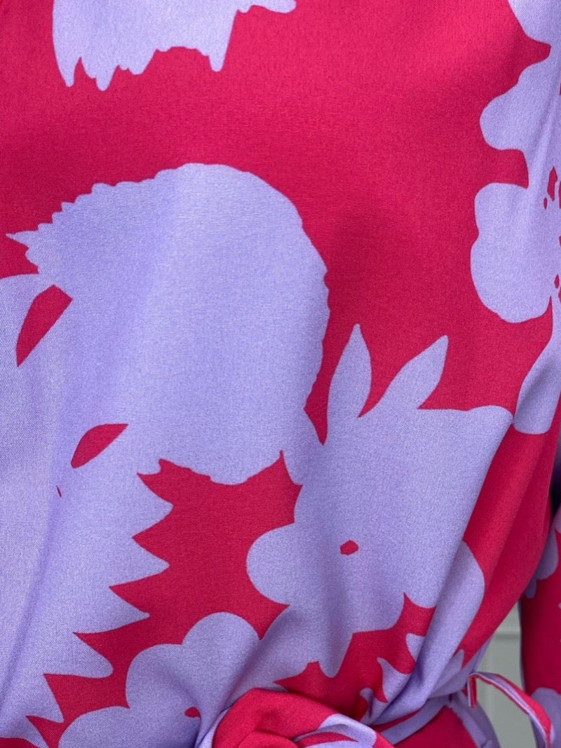 Capri Shirt Dress (Lilac/Pink)
