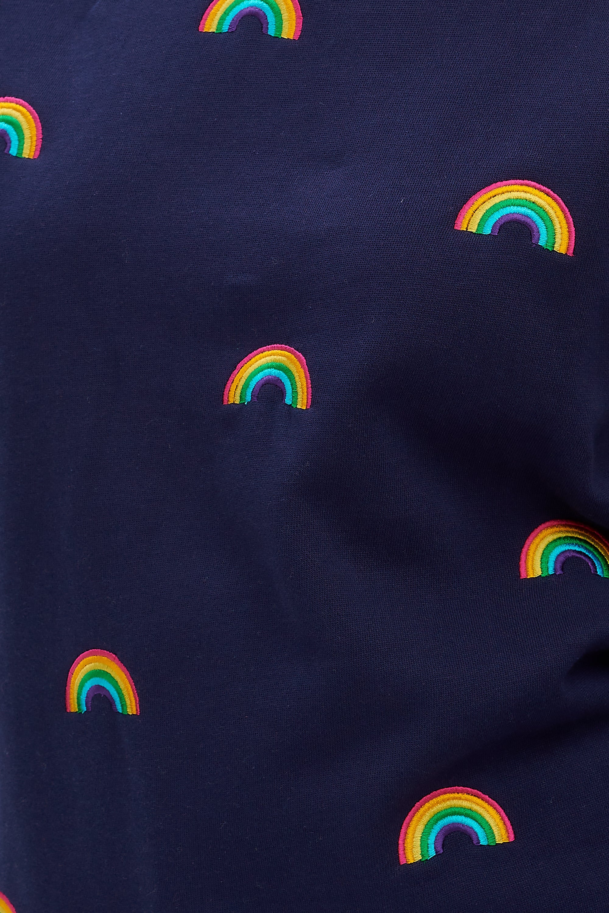 Noah Sweatshirt | Mini Embroidered Rainbows (Navy)