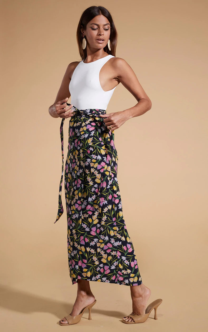 Long wrap tulip sales skirt