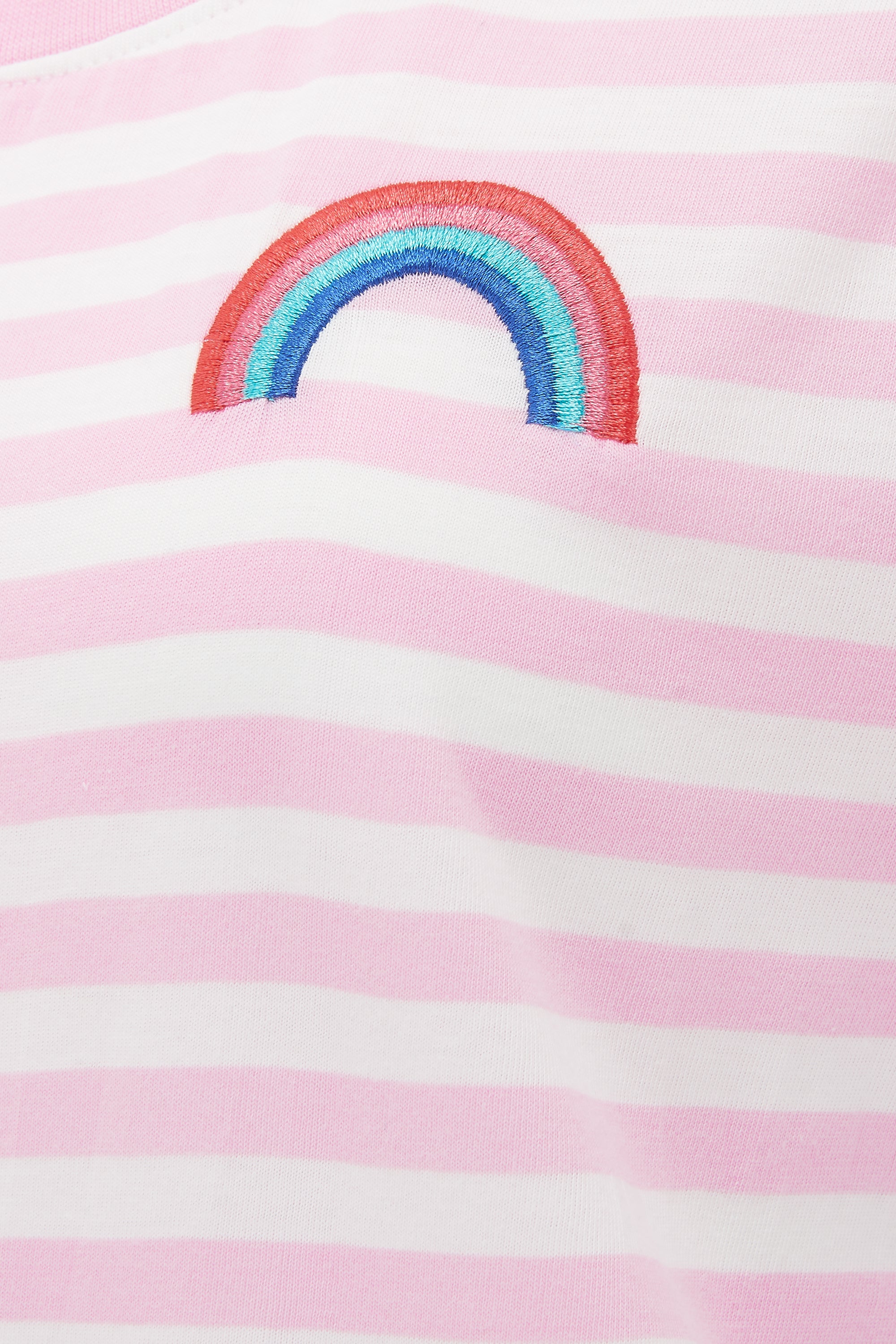 Maggie T-Shirt | Stripe Rainbow (Pink/Off White)