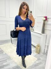 Valeria Midi Dress (Blue Animal)