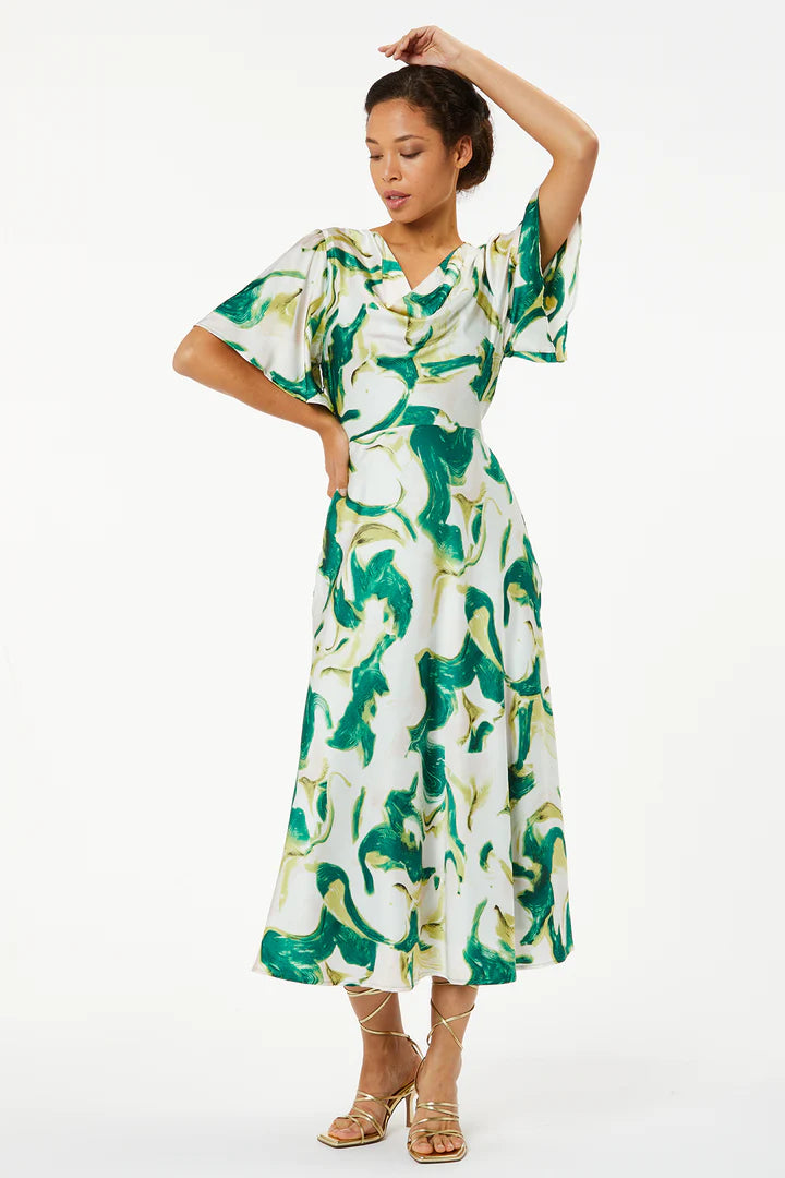 Mimi Cowl Neck Maxi Dress (Green)