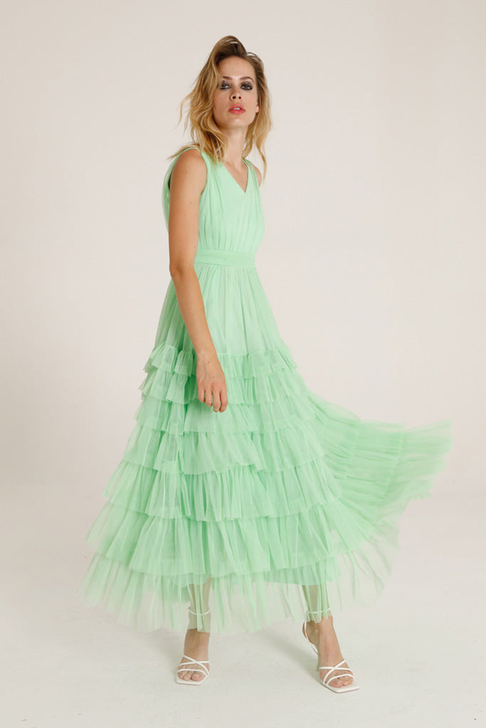 Zartege Midi Dress (Green Water)