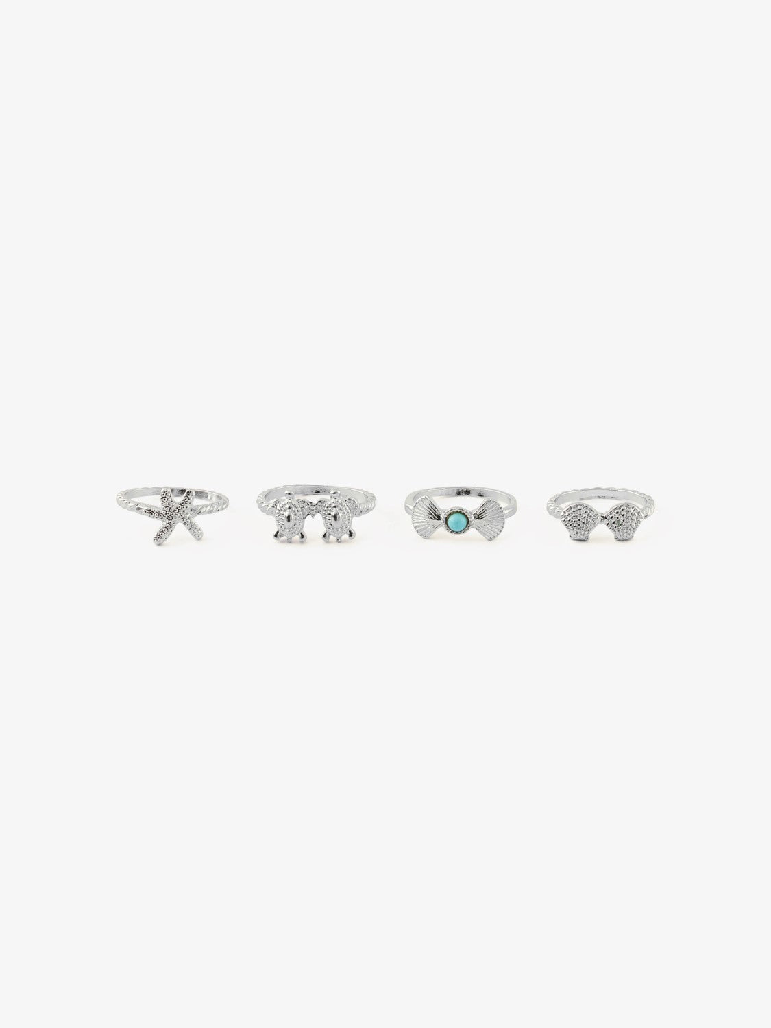 Vurtle 4 Pack Rings (Silver) | Love Cherish | Jewellery