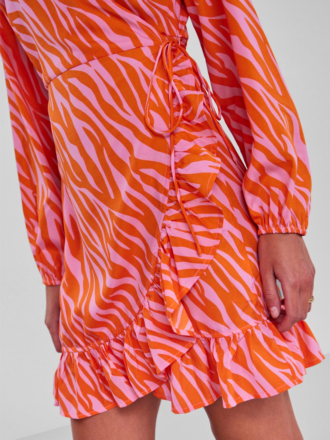Josi Wrap Dress (Begonia Pink/Orange)