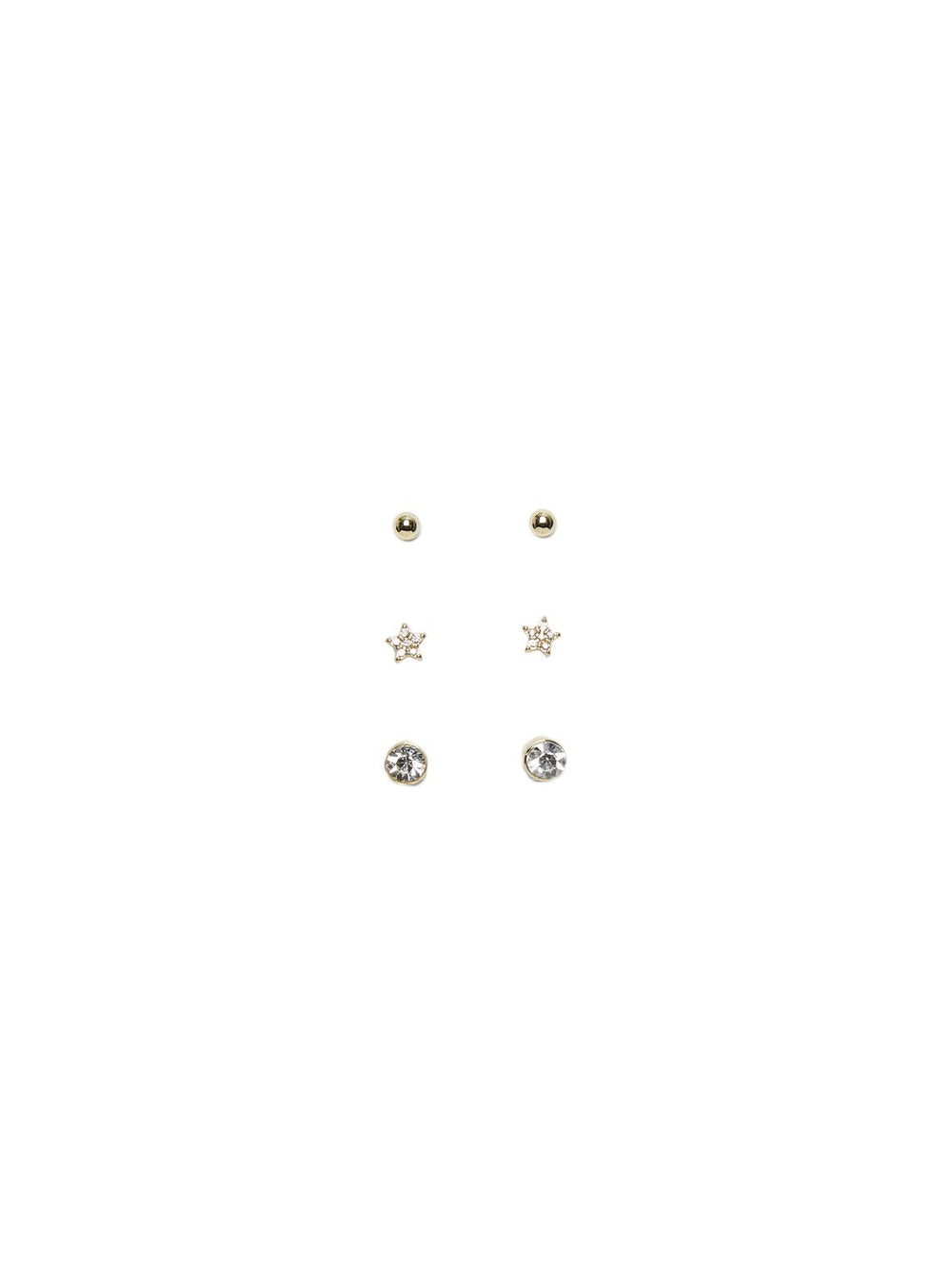 DESNI EAR STUDS 3 PACK (GOLD) Love Cherish 3 Pack Ear Studs Gold