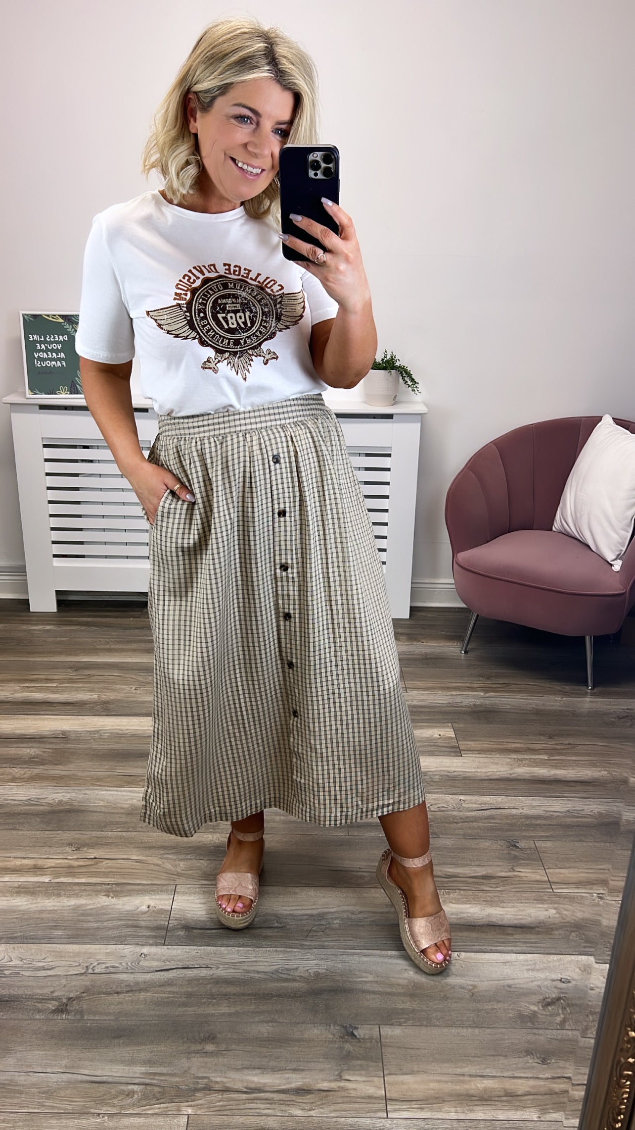 Haimi Midi Skirt ( Doeskin)