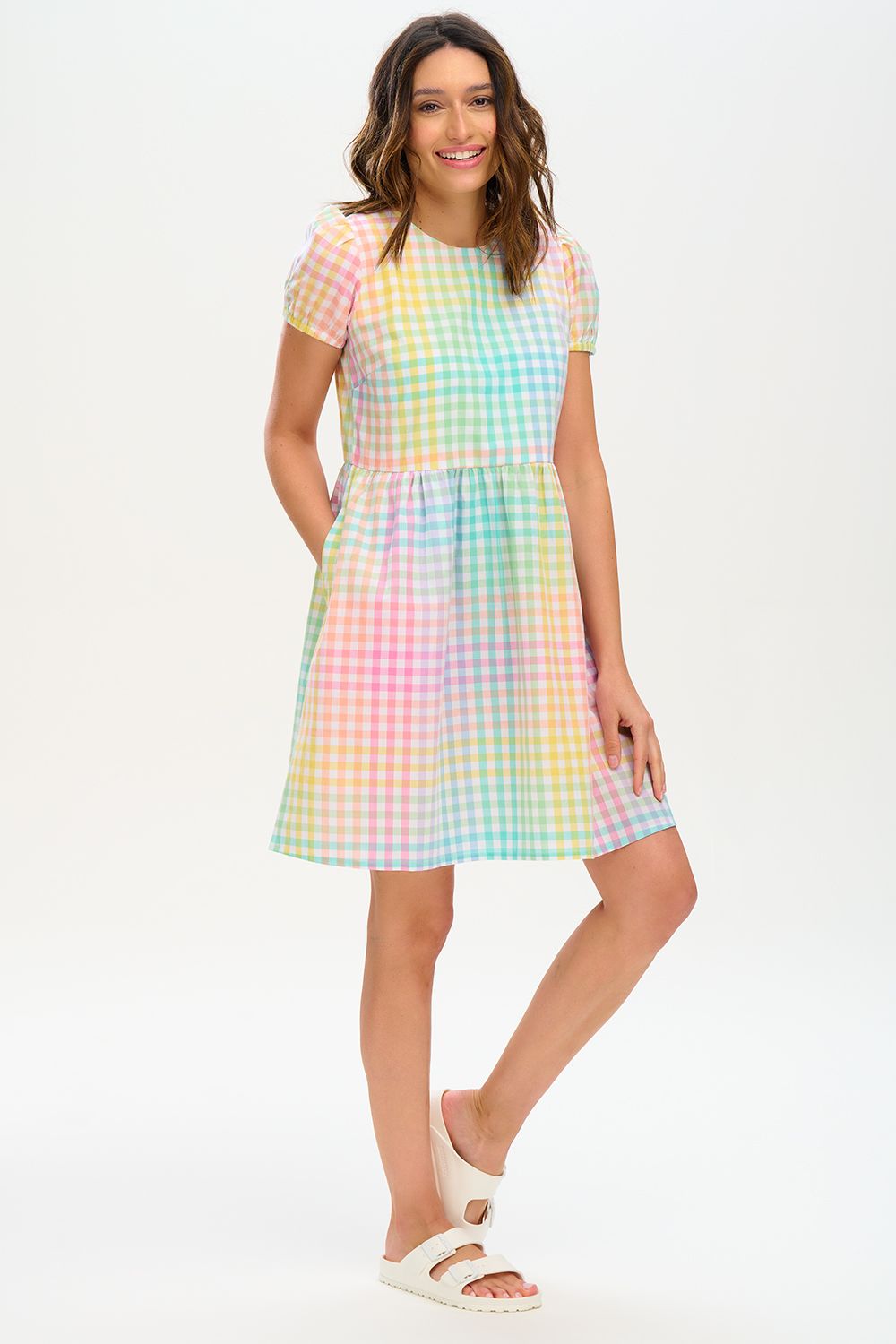 Minnie Smock Dress | Rainbow Gingham (Multi)