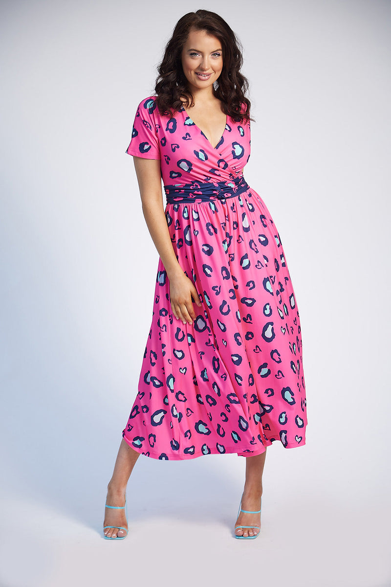 Dolores Jersey Dress (Pink Print)