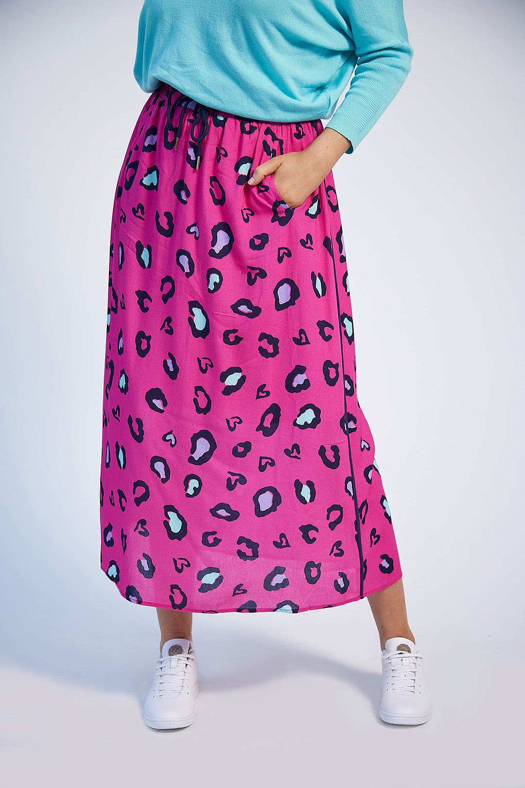 Rachel Maxi Skirt (Pink Print)