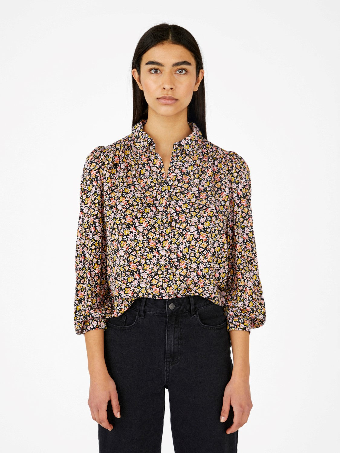 floral print blouse 