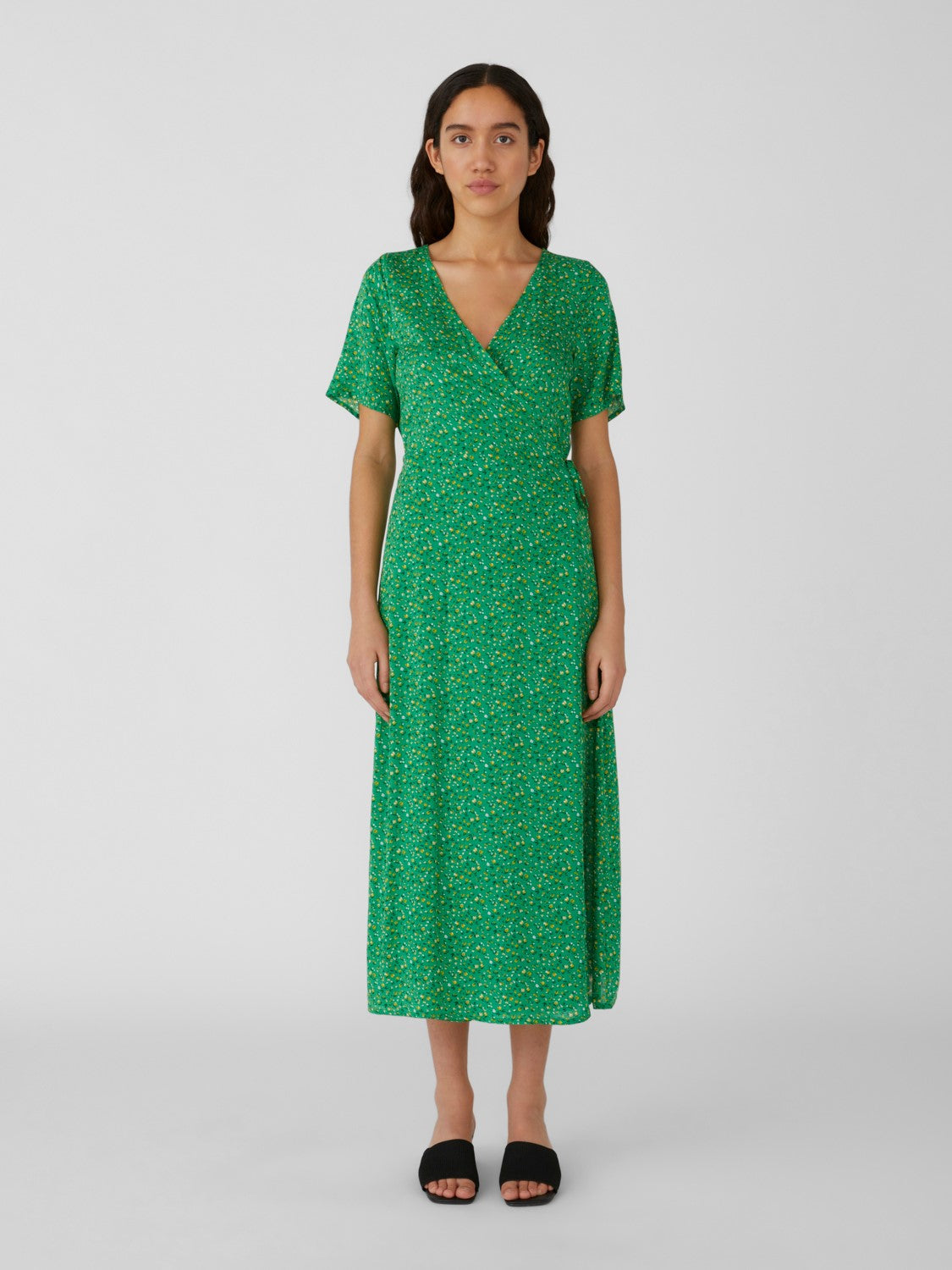 Jema Long Wrap Dress (Green)