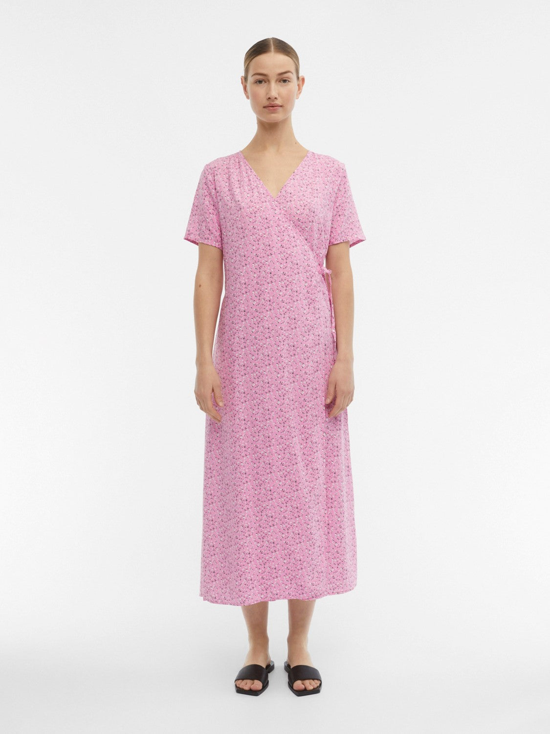 Jema Long Wrap Dress (Pink)