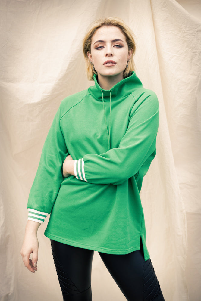 OH MOLLY Cowl Neck Sweater Green