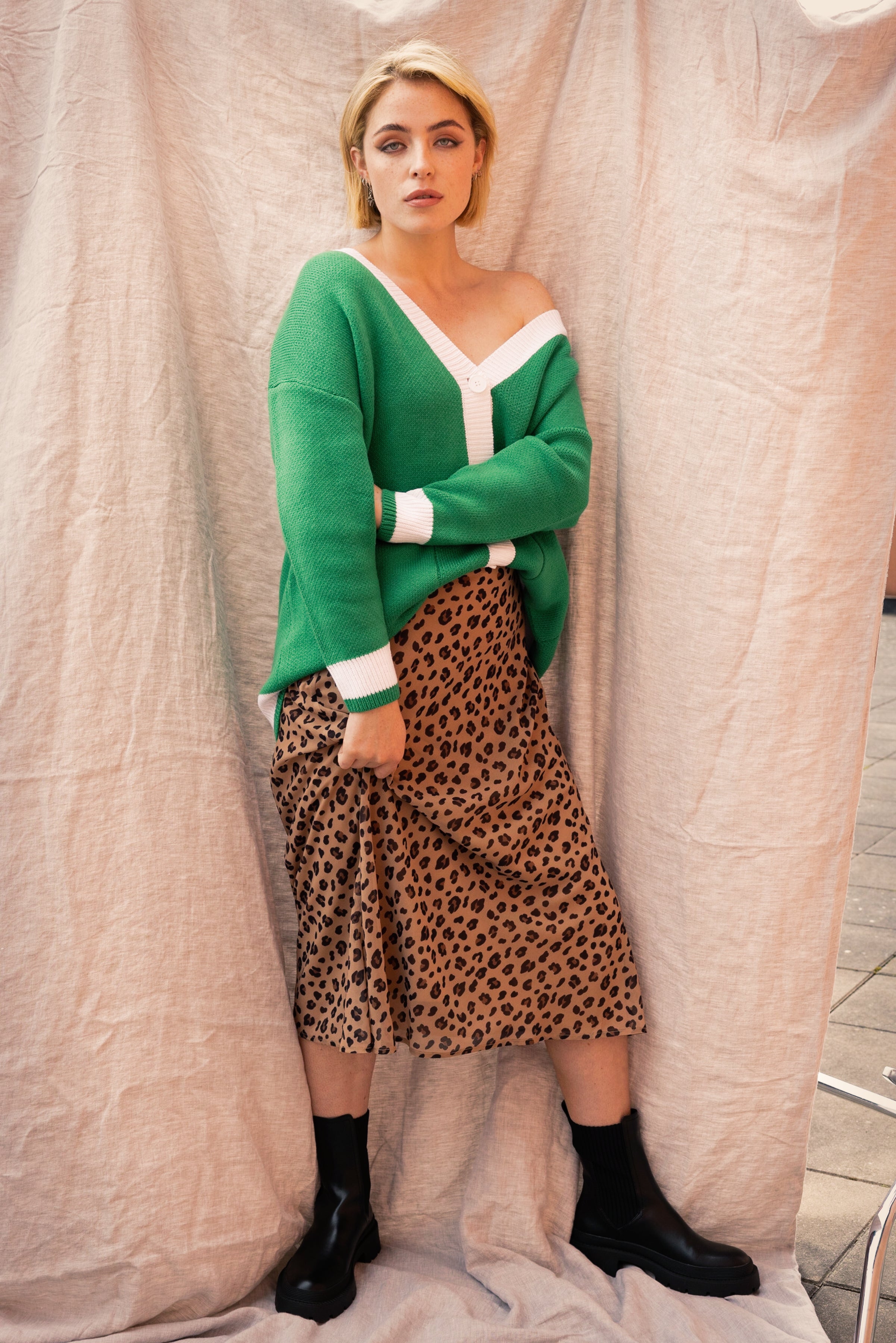 OH MOLLY Leopard Midi Skirt 
