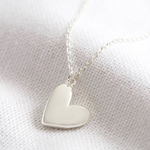 Lisa Angel Silver Heart Necklace