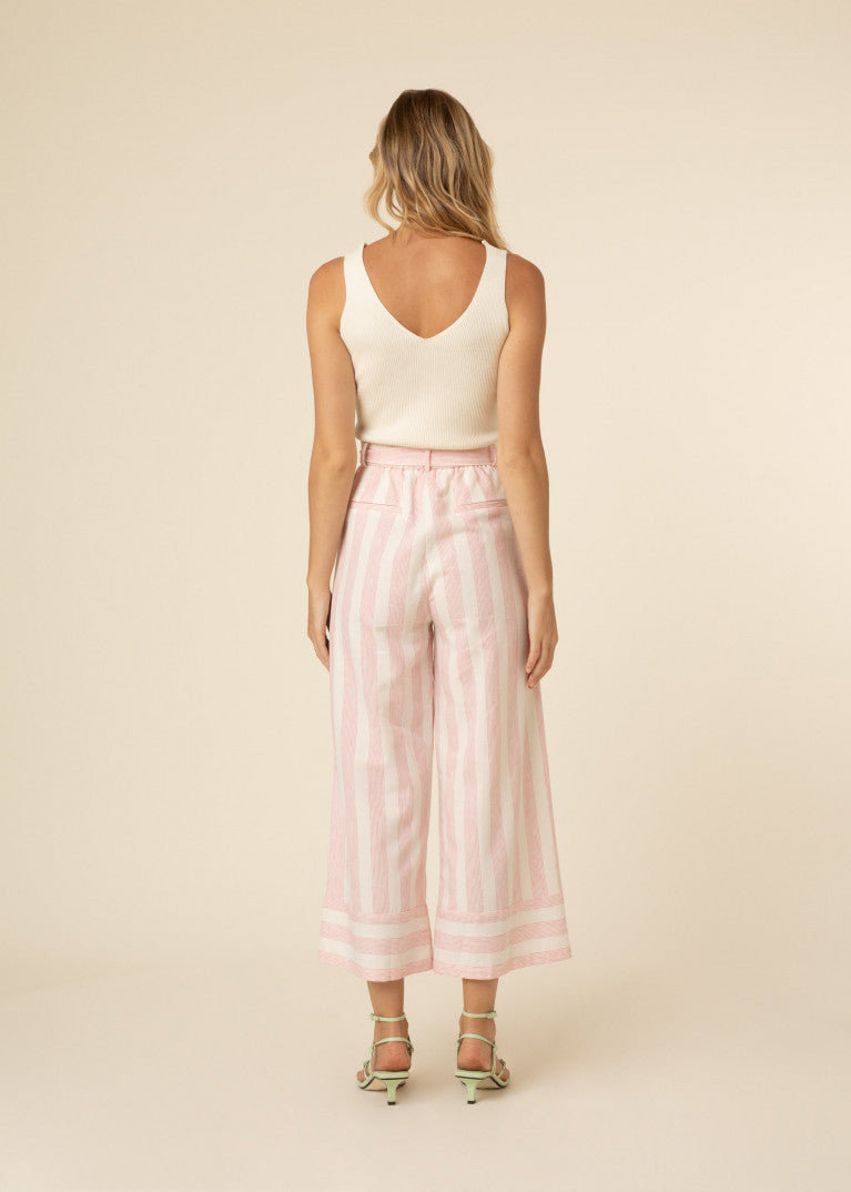 Pricillia Trousers (Pink/White)