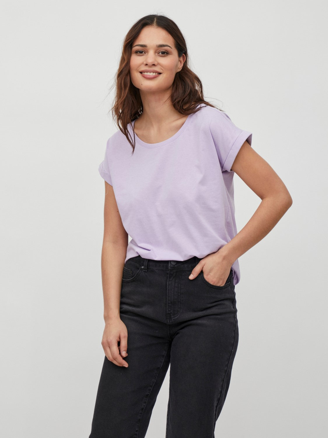 Samantha O-Neck Basic T-Shirt (Lilac)