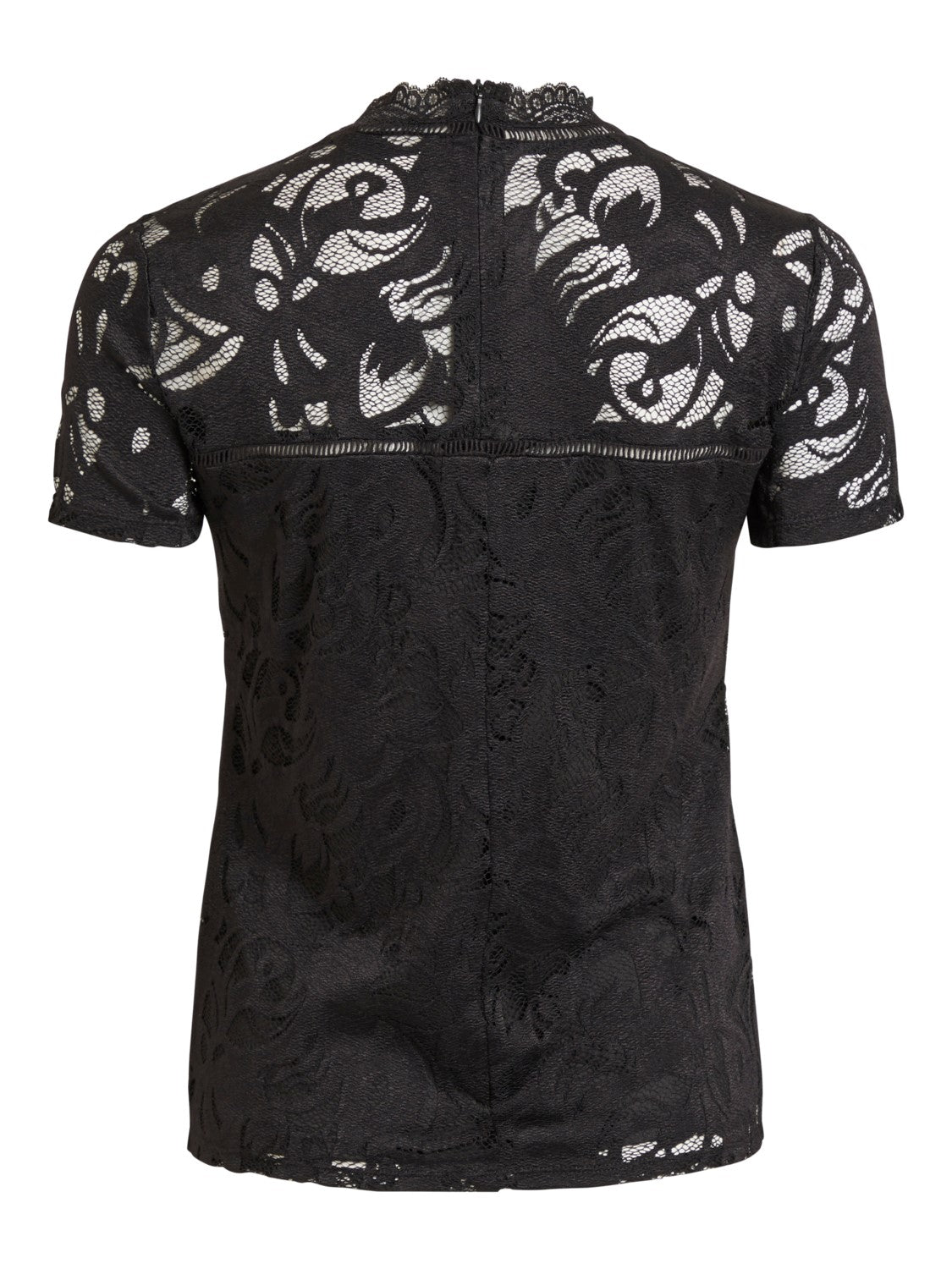 black short sleeve lace top 