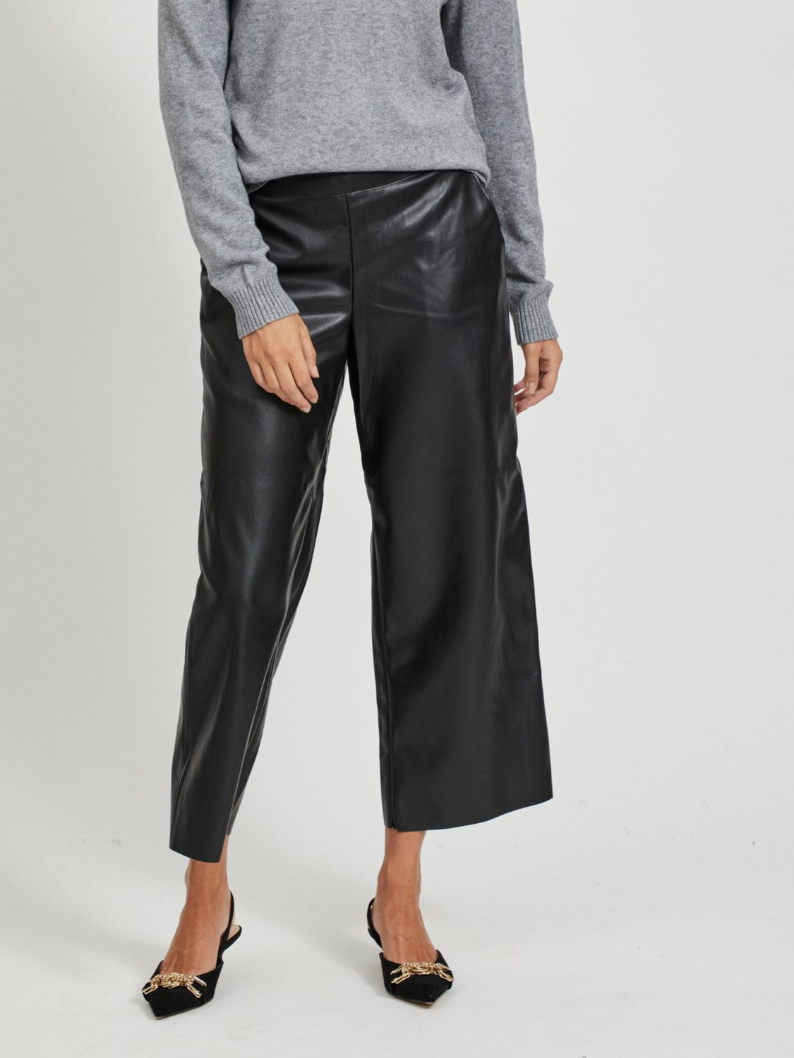 cropped leather trousers 