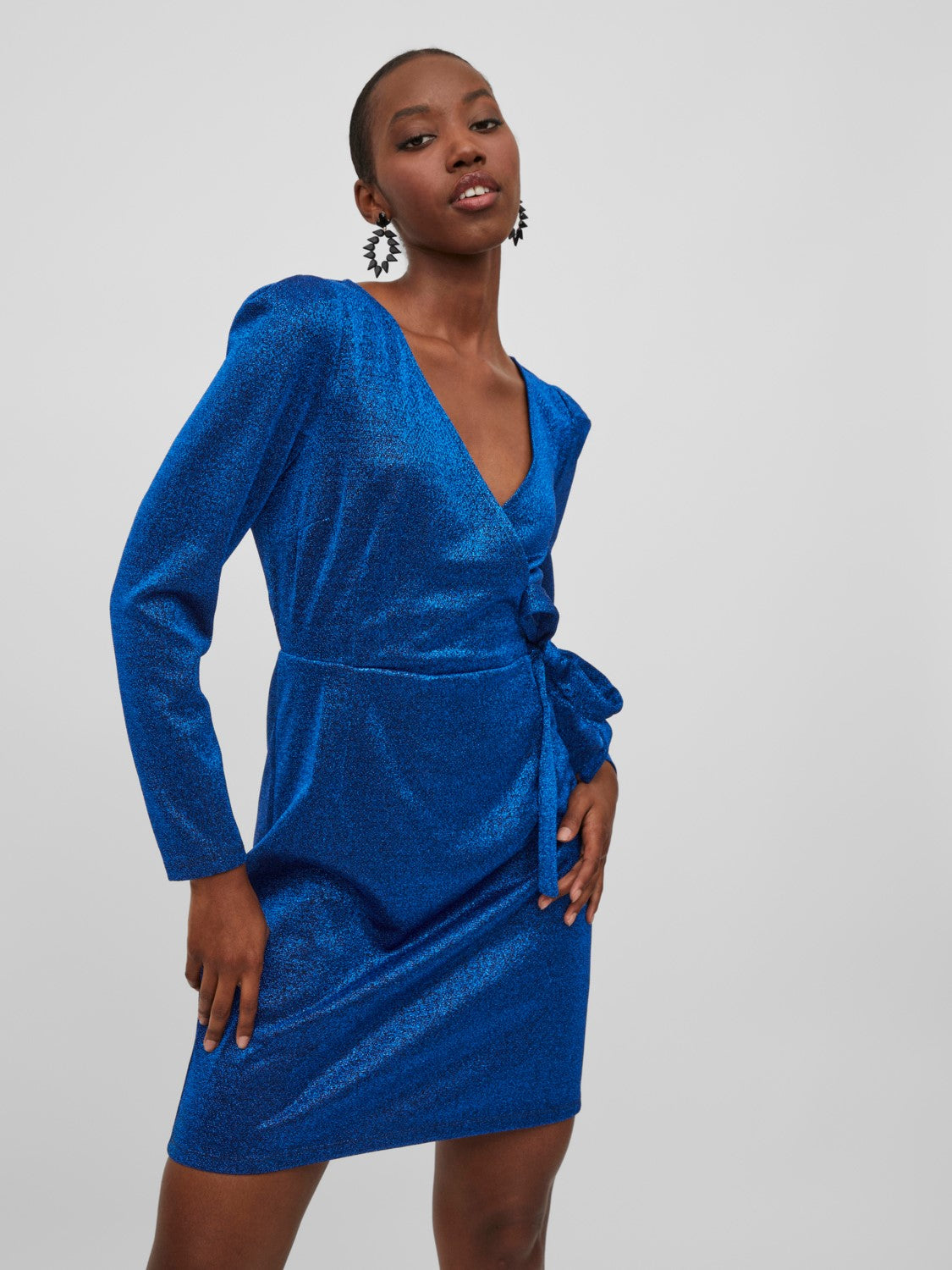 Ileo V-Neck Wrap Dress (Mazarine Blue)