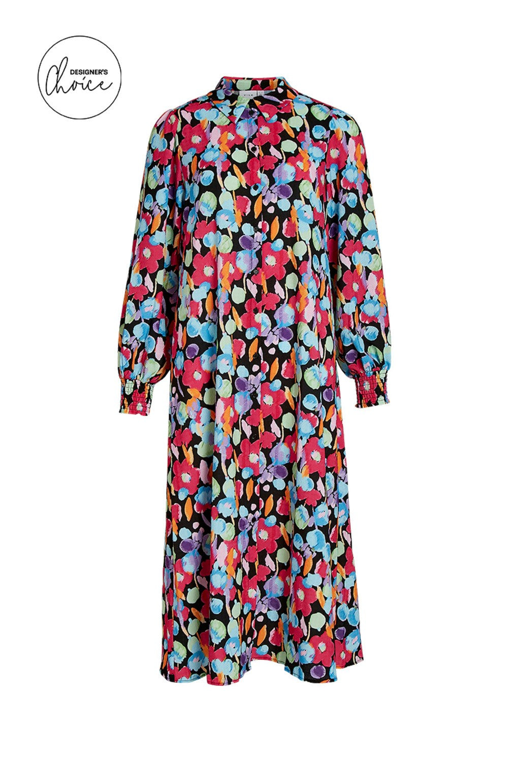 Cludia Shirt Dress (Black MULTI)